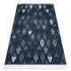 Koberec SEVILLA Y499B Arbor, Diamant modrý so strapcami Berber shaggy 200x290 cm