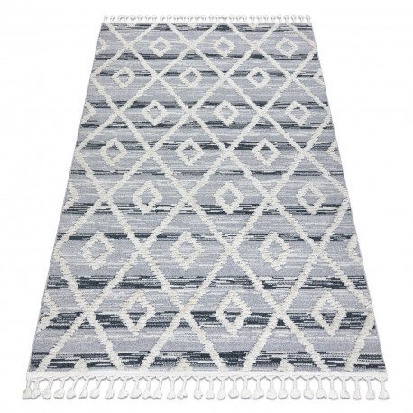 Koberec SEVILLA Z555A Arbor, Diamant sivý / biely so strapcami Berber shaggy 140x190 cm