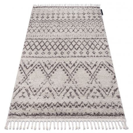 Koberec BERBER RABAT G0526 béžový / hnedý so strapcami shaggy 80x150 cm