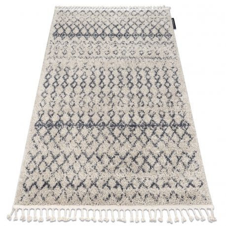Koberec BERBER AGADIR G0522 Krémový / sivý so strapcami shaggy 140x190 cm