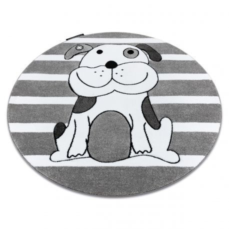 Koberec PETIT PUPPY Okrúhly sivý 120 cm
