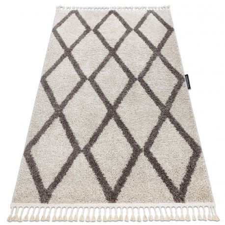 Koberec BERBER TROIK Krémový so strapcami shaggy 80x150 cm