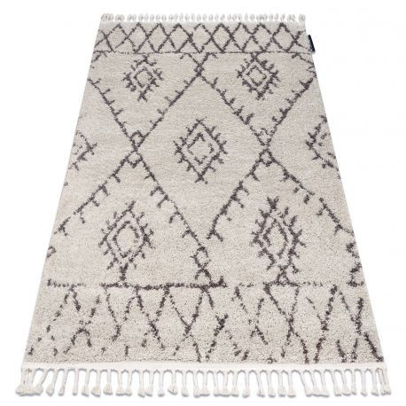 Koberec BERBER FEZ G0535 béžový / hnedý so strapcami shaggy 240x330 cm