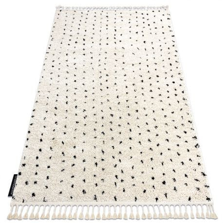 Koberec BERBER SYLA B752 Krémový so strapcami shaggy 80x150 cm