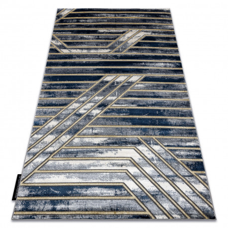Moderný DE LUXE 460 Čiary -  tmavomodrý / zlatý 180x270 cm