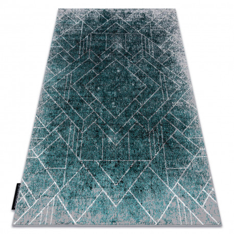 Moderný koberec DE LUXE 626 Geometrické tvary, - Structural sivý / zelený 180x270 cm