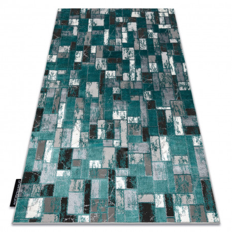 Moderný DE LUXE 6768 Geometrické tvary -  zelený / Antracitový 140x190 cm