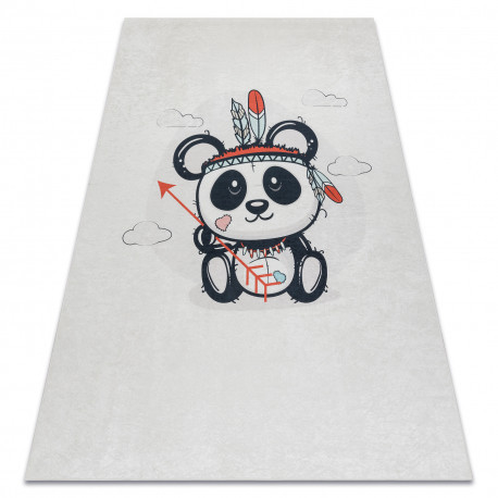 BAMBINO 1129 prateľný koberec panda pre deti protišmykový - Krémový 120x170 cm