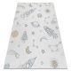 BAMBINO 1278 prateľný koberec Raketa pre deti protišmykový - Krémový 80x150 cm