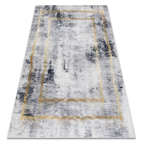 ANDRE 1065 prateľný koberec  vintage protišmykový - sivý / zlatý 160x220 cm