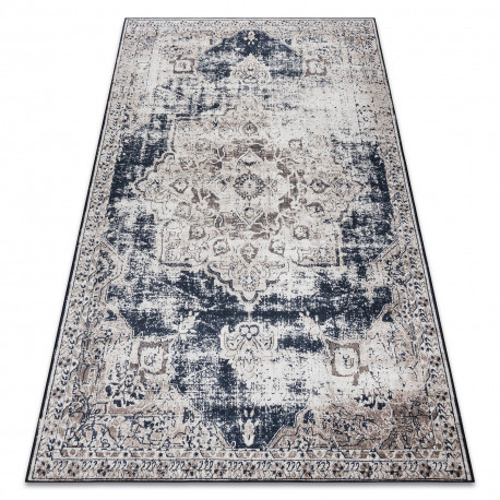 ANDRE 1090 prateľný koberec  vintage protišmykový - béžový 80x150 cm