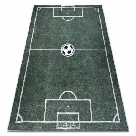 BAMBINO 2138 prateľný koberec Futbalové ihrisko pre deti protišmykový - zelený  160x220 cm