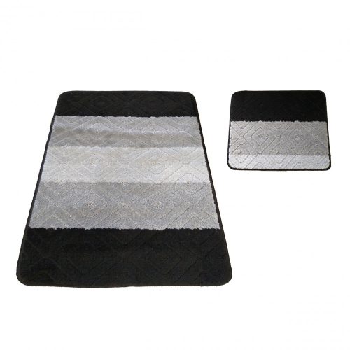Kúpeľňový set kobercov Montana 03N čierny set (50 cm x 80 cm a 40 cm x 50 cm)