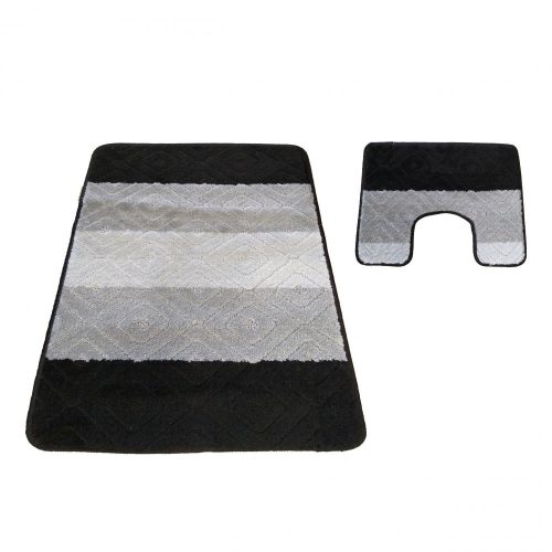 Kúpeľňový set kobercov Montana 03N čierny set (50 cm x 80 cm a 40 cm x 50 cm)