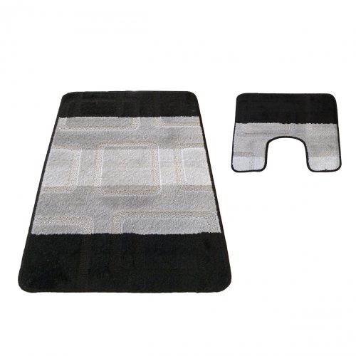 Kúpeľňový set kobercov Montana 04N čierny set (50 cm x 80 cm a 40 cm x 50 cm)