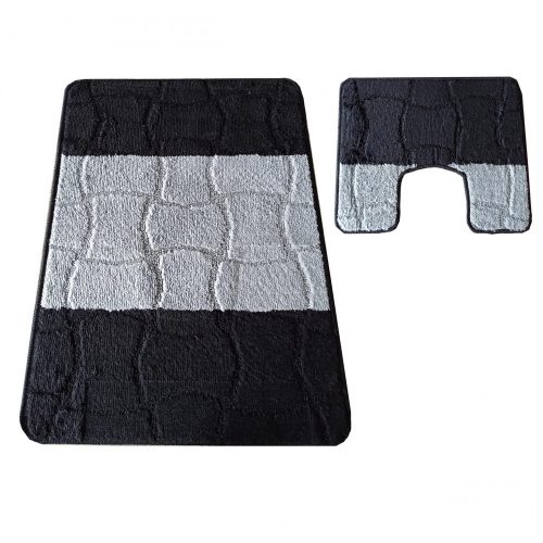 Kúpeľňový set Montana Sariyer Black Komplet (50 cm x 80 cm i 40 cm x 50 cm)