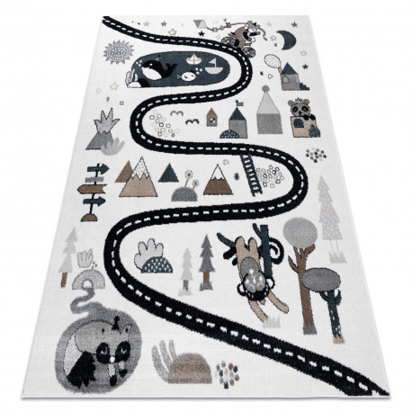 Koberec FUN Route pre deti, Krémový 80x150 cm