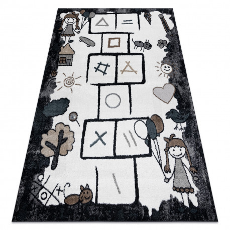 Koberec FUN Hop pre deti, skákacia škôlka, čierny 80x150 cm