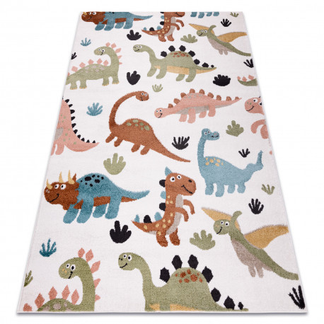 Koberec FUN Dino pre deti, Dinosaury - Krémový 160x220 cm